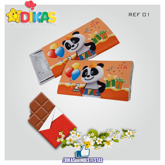 TABLET CHOCOLATE 20G PERSONALIZADO - PANDA E OS AMIGOS