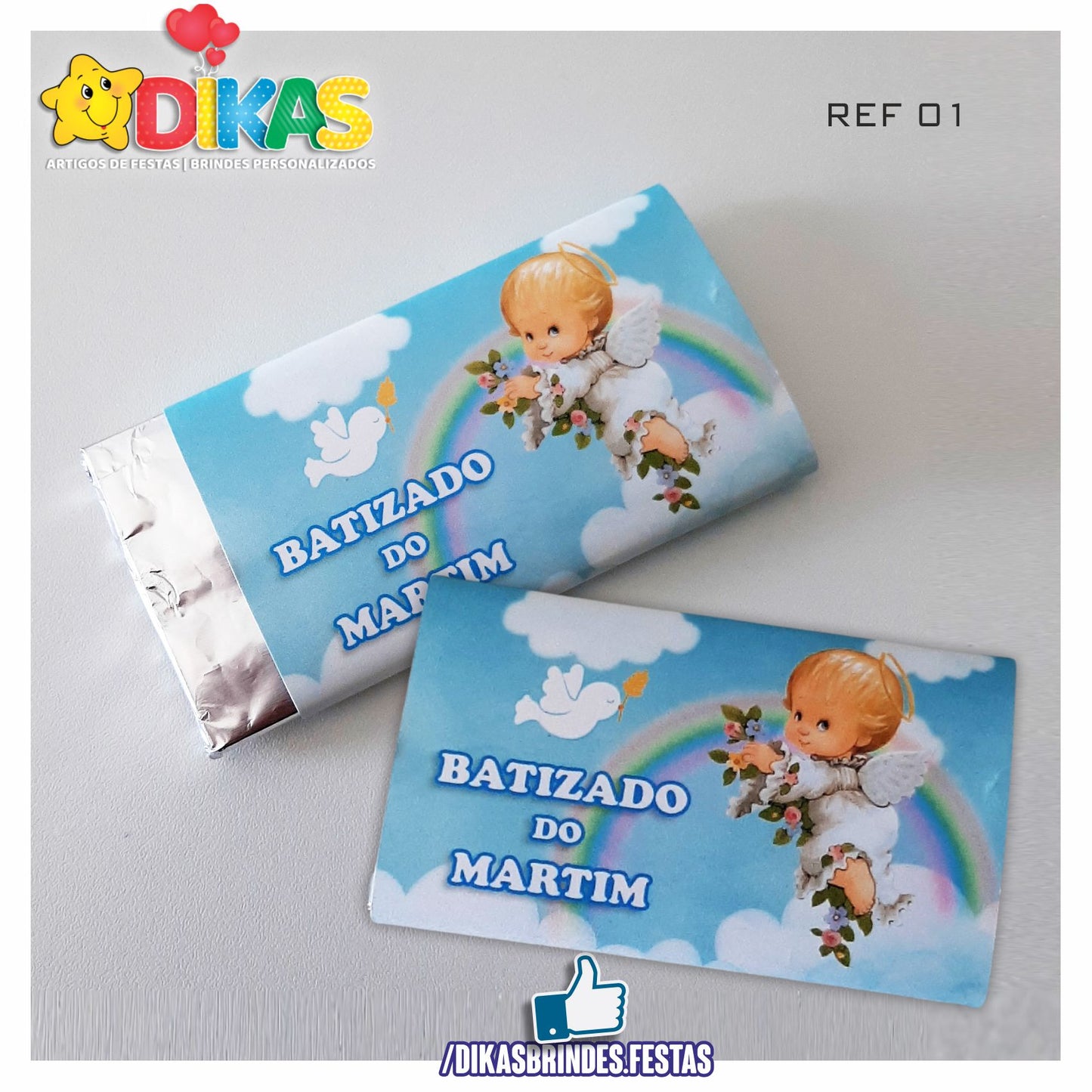 TABLET CHOCOLATE 20G PERSONALIZADO - BATIZADO