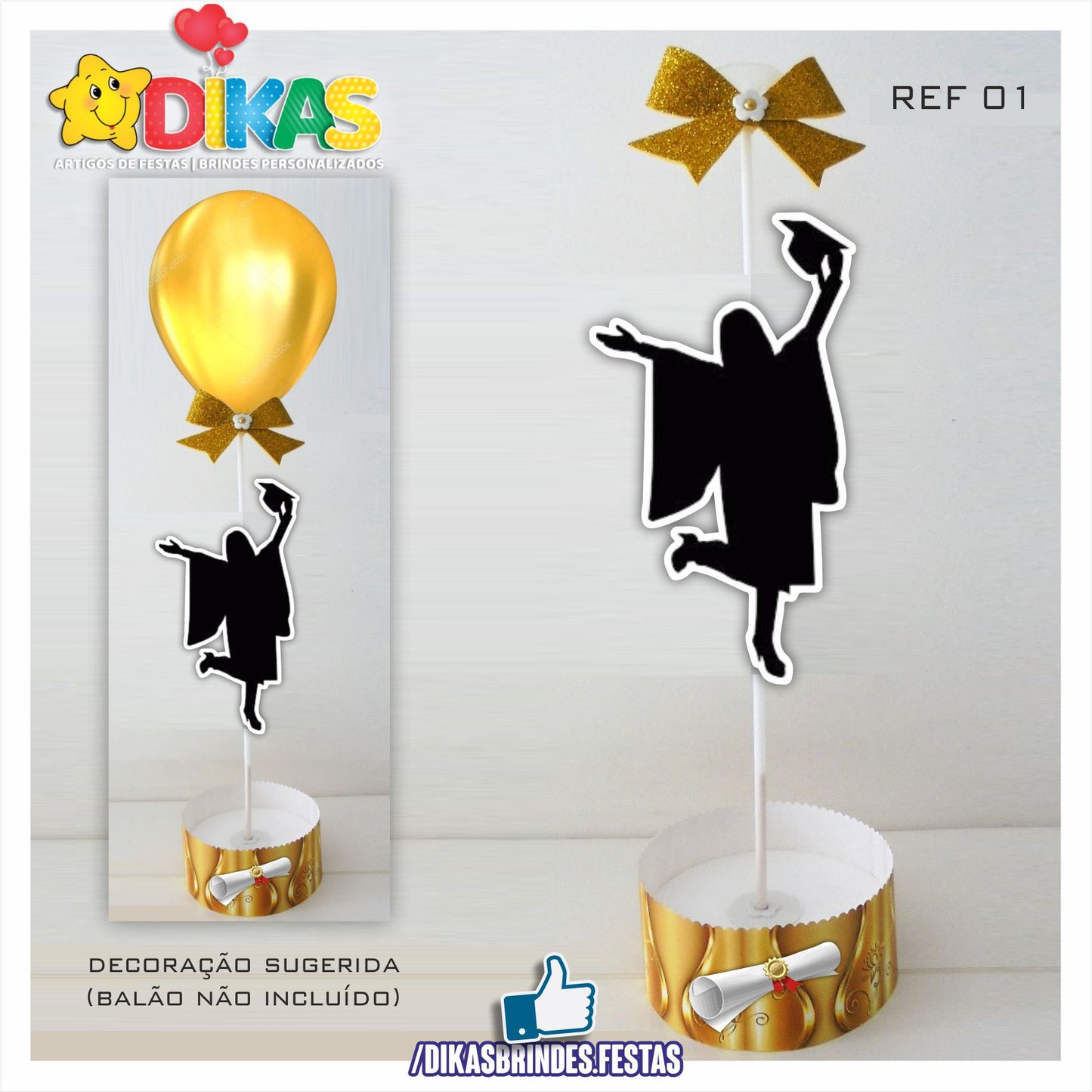 CENTRO DE MESA C/ SUPORTE P/ BALÃO - FINALISTAS