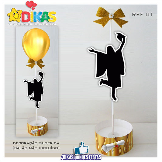 CENTRO DE MESA C/ SUPORTE P/ BALÃO - FINALISTAS