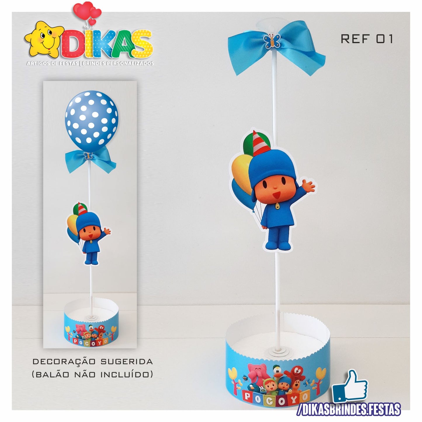 CENTRO DE MESA C/ SUPORTE P/ BALÃO - POCOYO