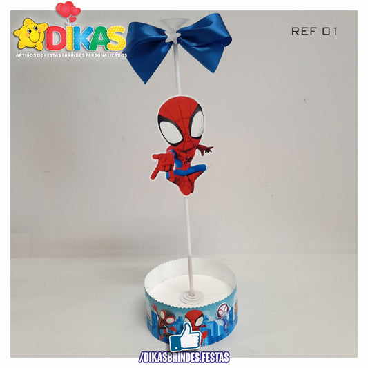 CENTRO DE MESA C/ SUPORTE P/ BALÃO - SPIDEY