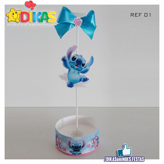CENTRO DE MESA C/ SUPORTE P/ BALÃO - STITCH