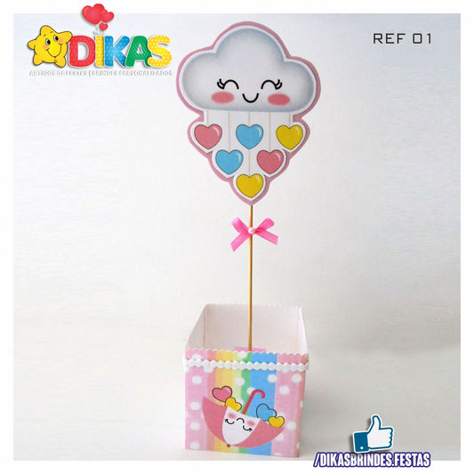 CENTRO DE MESA ARTESANAL - CHUVA DE AMOR