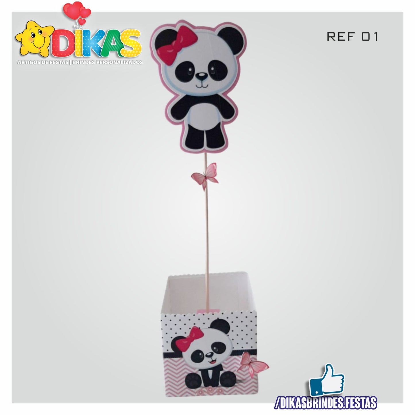 CENTRO DE MESA ARTESANAL - PANDA BEBÉ