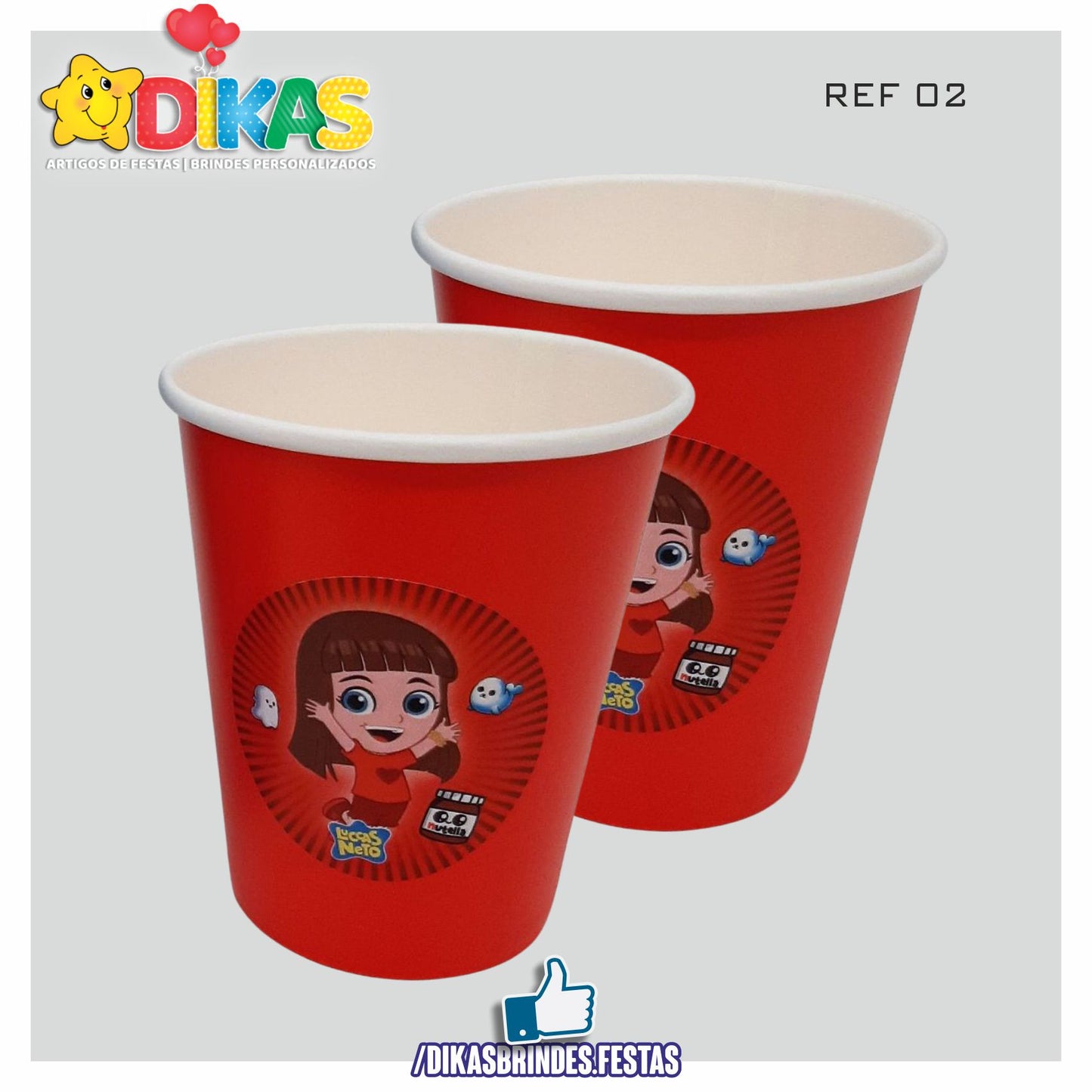 COPO EM PAPEL 20cl - LUCCAS NETO