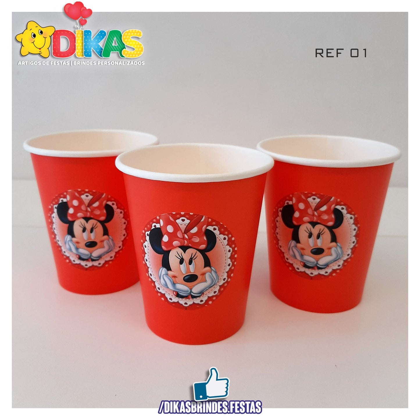 COPO EM PAPEL 20cl - MINNIE VERMELHA