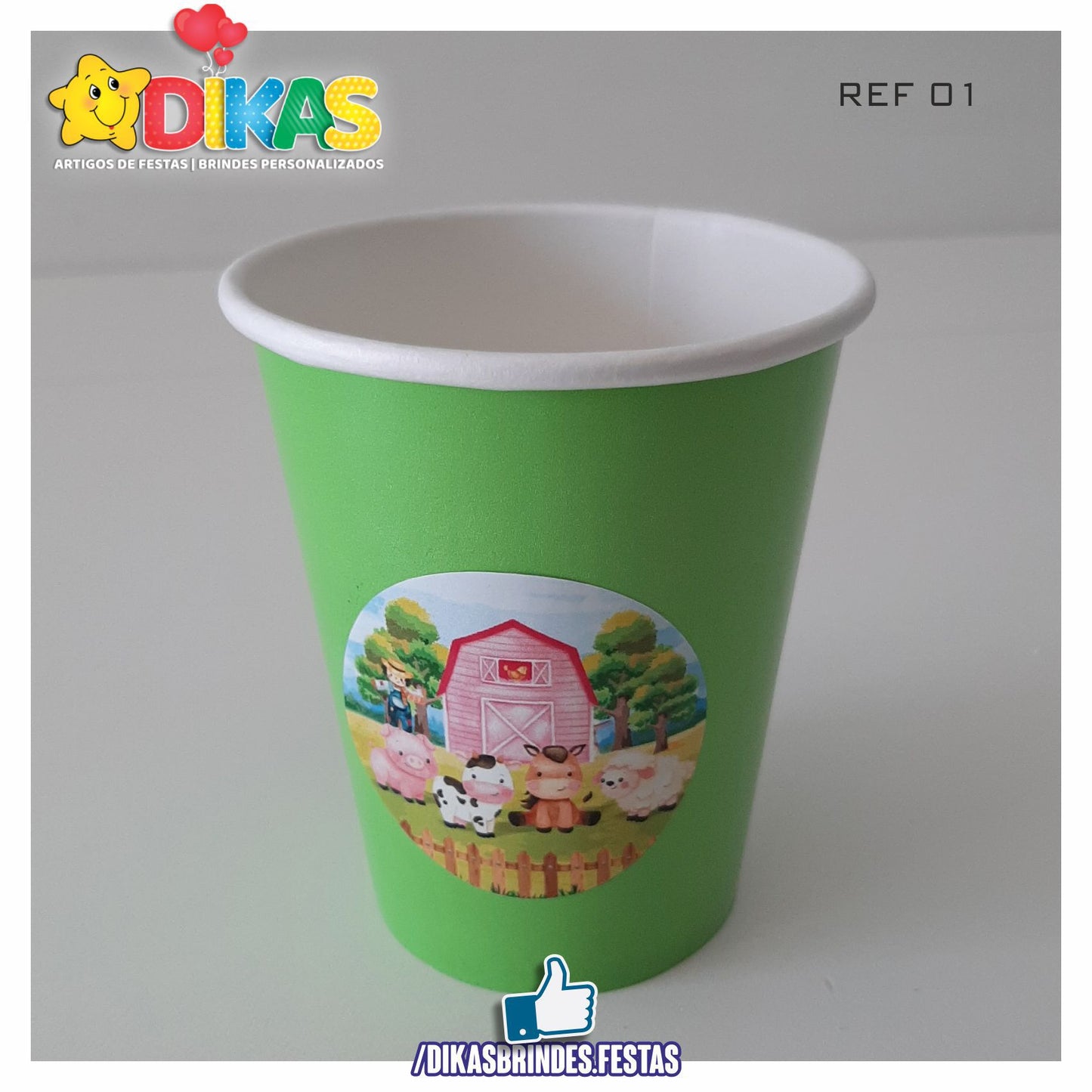 COPO EM PAPEL 20cl - ANIMAIS DA QUINTA