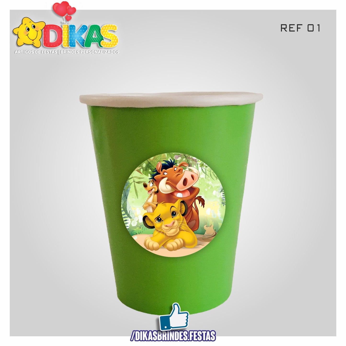 COPO EM PAPEL 20cl - REI LEÃO