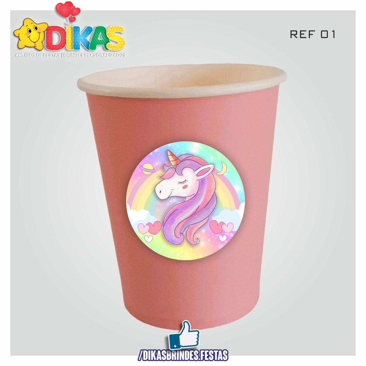 COPO EM PAPEL 20cl - UNICÓRNIO