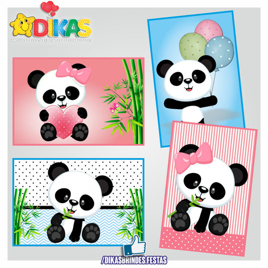 CARTAZES P/ DECORAÇÃO DE PAREDE - PANDA BEBÉ