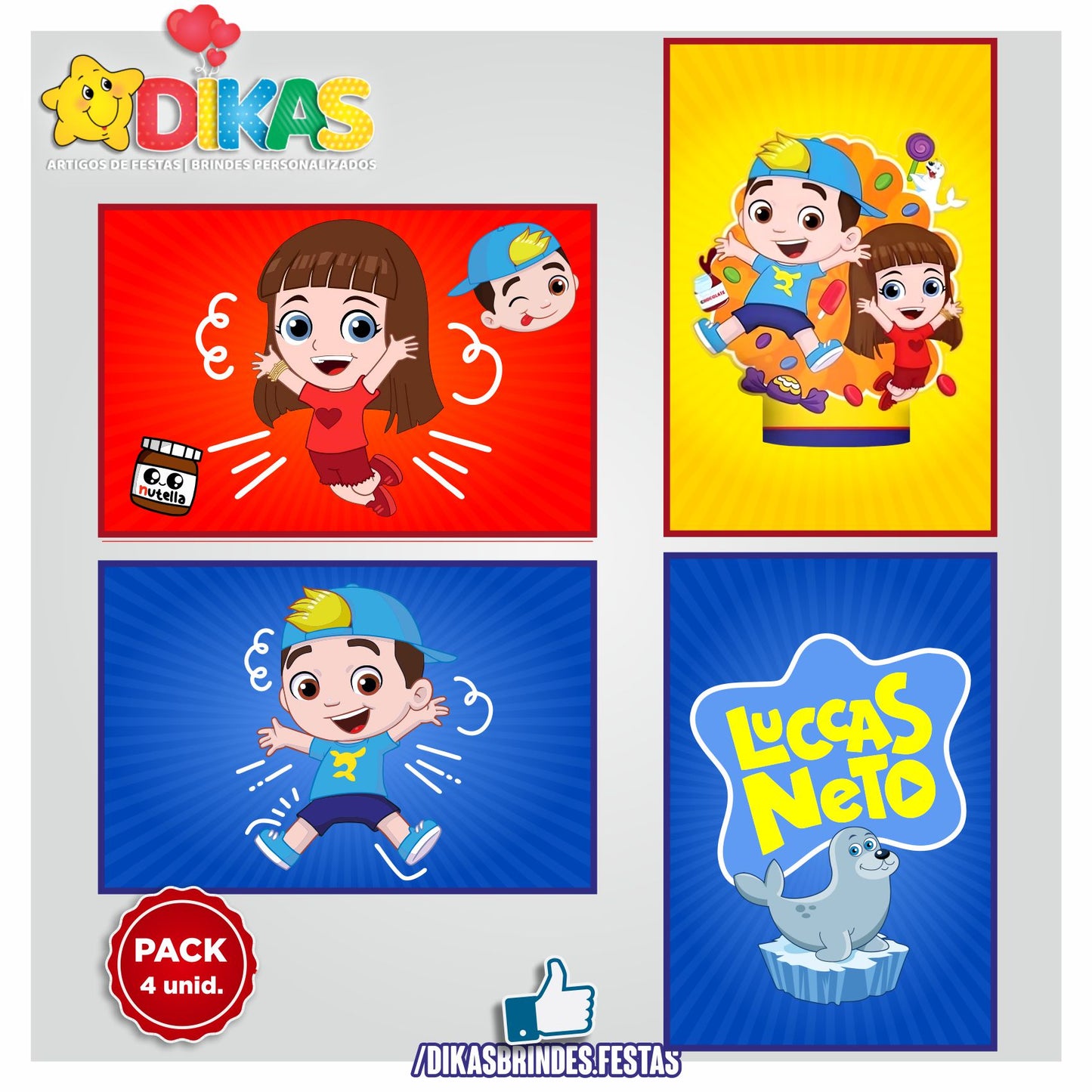 CARTAZES P/ DECORAÇÃO DE PAREDE - LUCCAS NETO