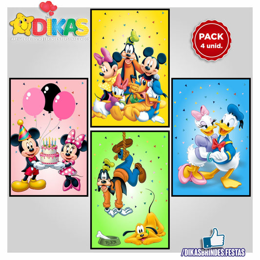 CARTAZES P/ DECORAÇÃO DE PAREDE - MICKEY E OS AMIGOS