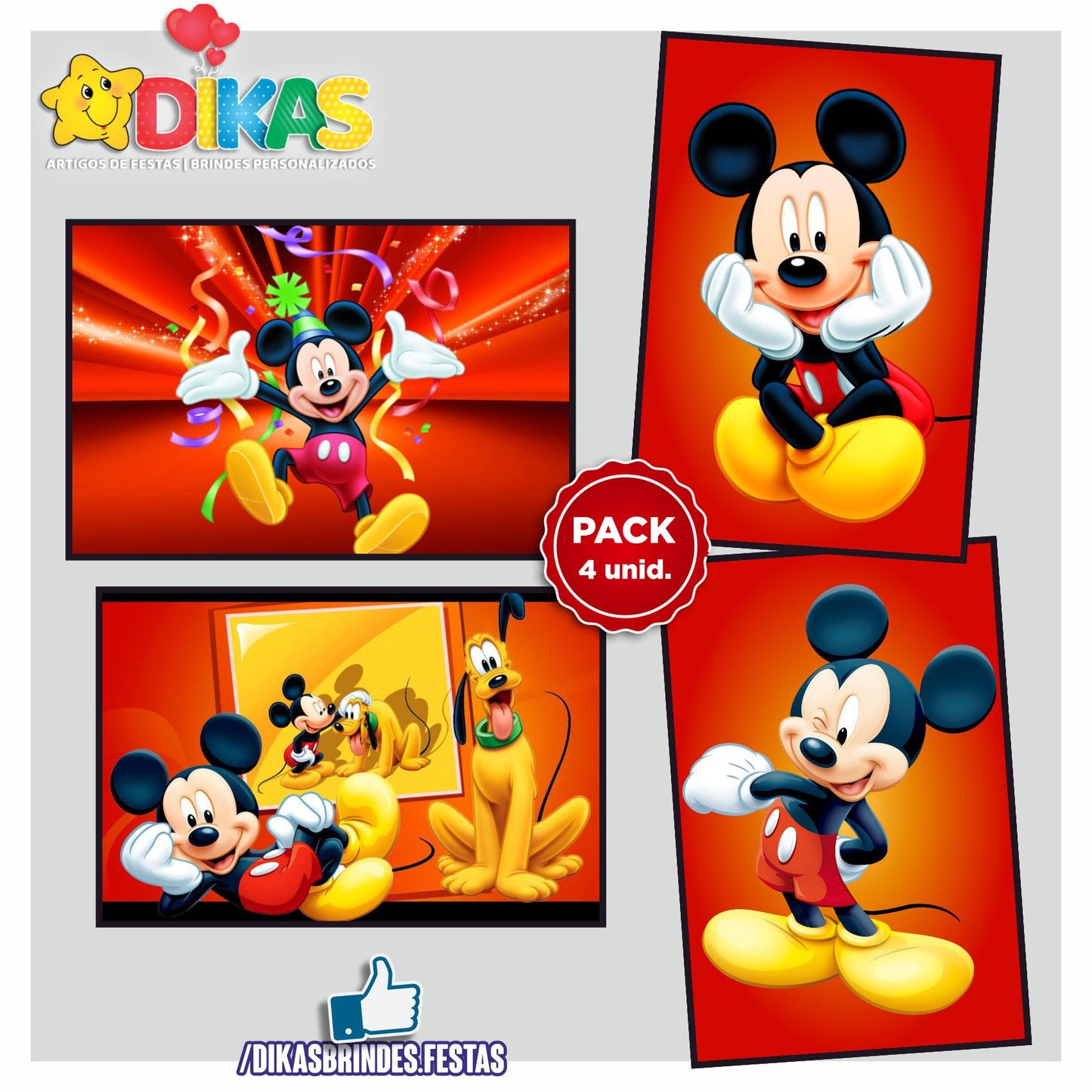 CARTAZES P/ DECORAÇÃO DE PAREDE - MICKEY