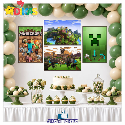 CARTAZES P/ DECORAÇÃO DE PAREDE - MINECRAFT