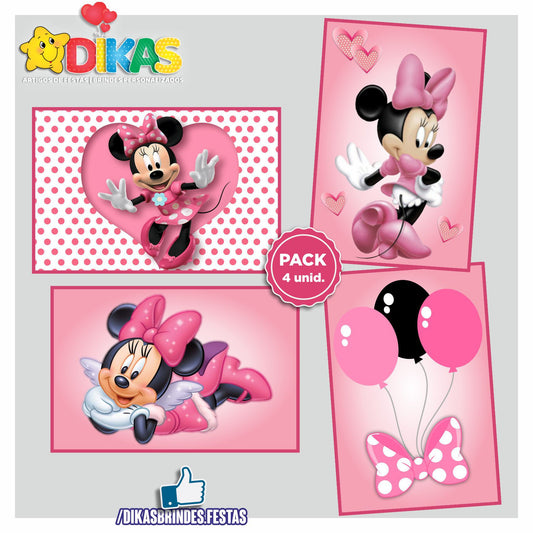 CARTAZES P/ DECORAÇÃO DE PAREDE - MINNIE ROSA