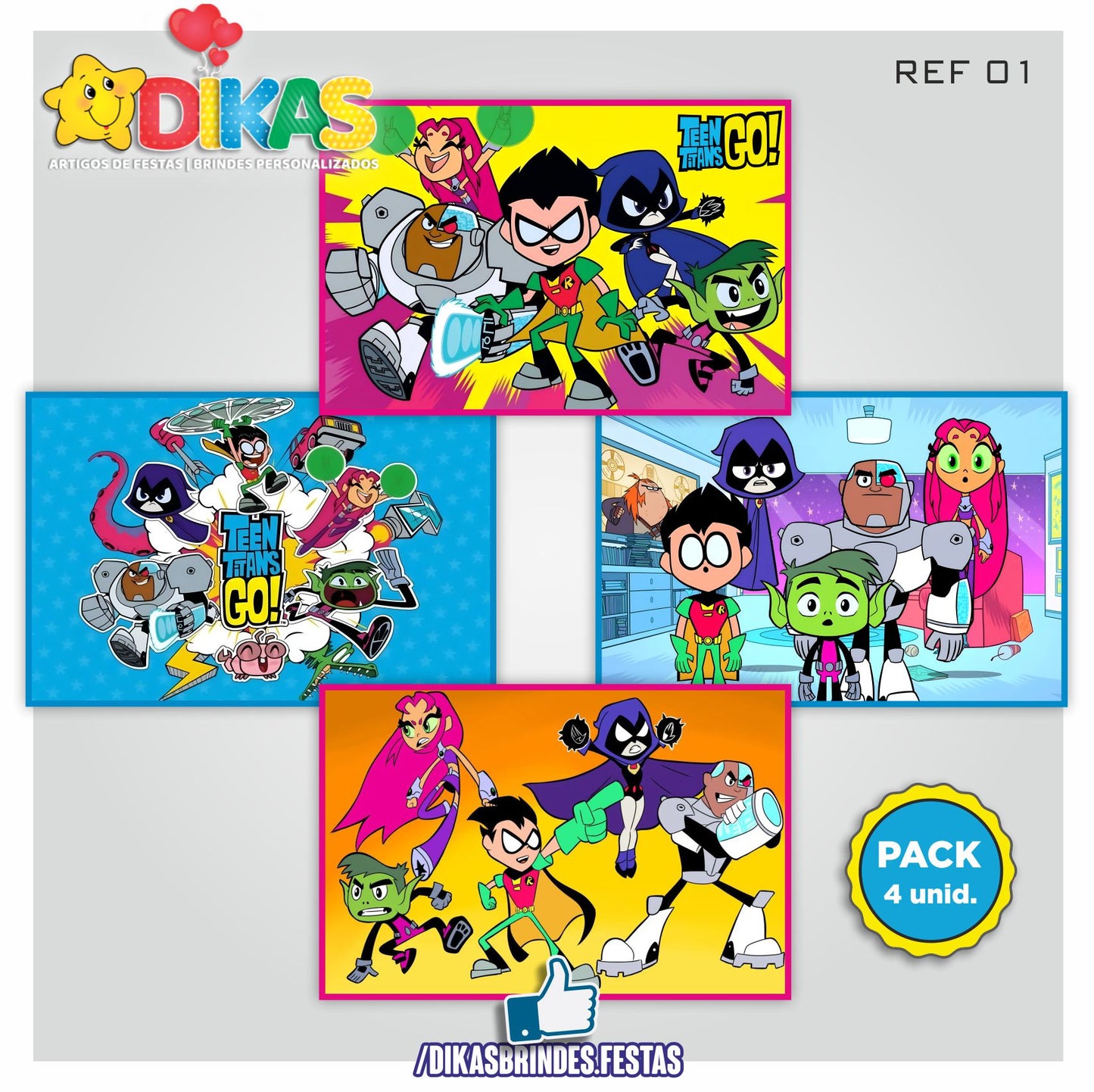 CARTAZES P/ DECORAÇÃO DE PAREDE - TEEN TITANS GO