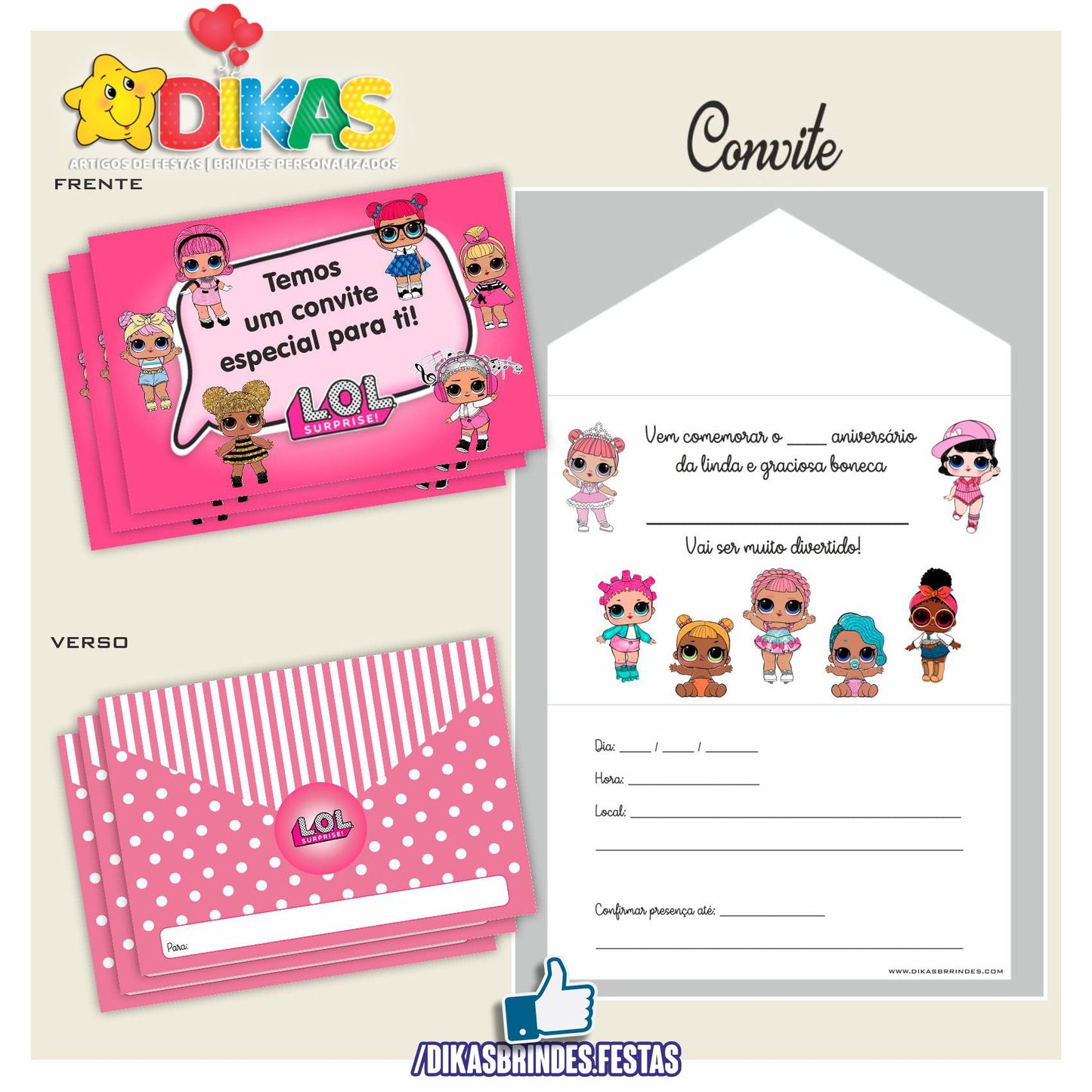 CONVITES DE ANIVERSÁRIO - L.O.L.