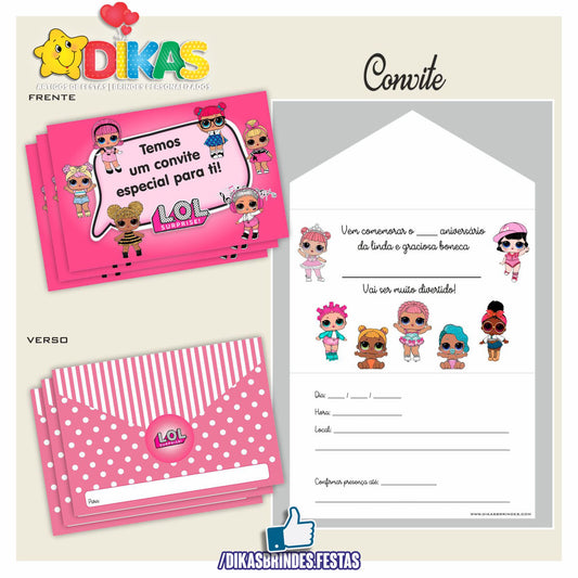 CONVITES DE ANIVERSÁRIO - L.O.L.