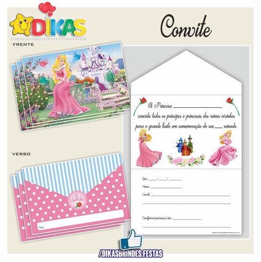 CONVITES DE ANIVERSÁRIO - PRINCESA AURORA