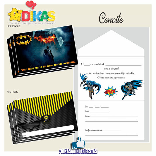 CONVITES DE ANIVERSÁRIO - BATMAN