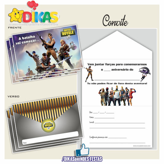 CONVITES DE ANIVERSÁRIO - FORTNITE