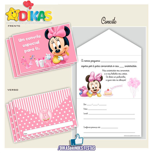 CONVITES DE ANIVERSÁRIO - MINNIE BABY