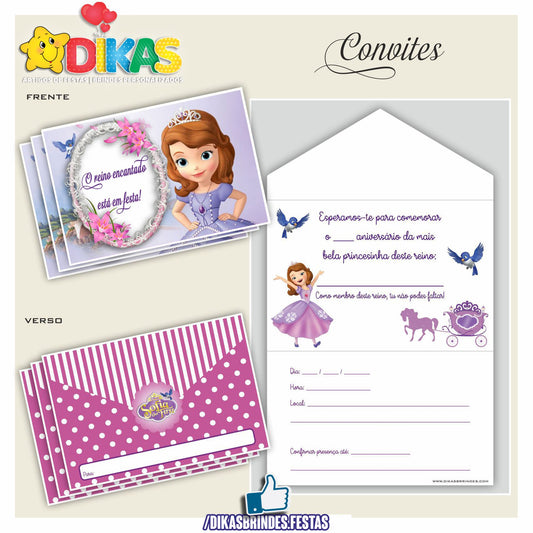 CONVITES DE ANIVERSÁRIO - PRINCESA SOFIA