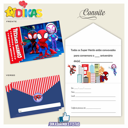 CONVITES DE ANIVERSÁRIO - SPIDEY