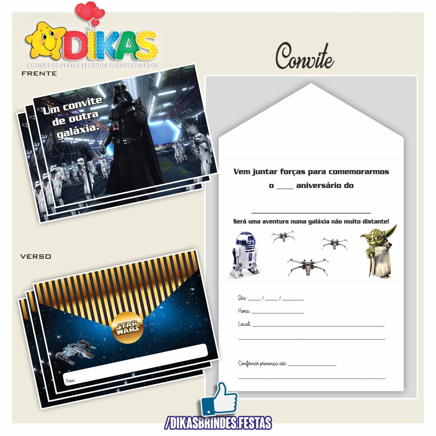 CONVITES DE ANIVERSÁRIO - STAR WARS