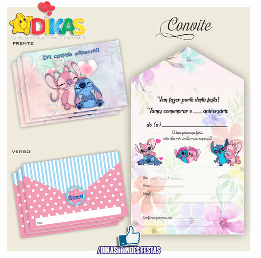CONVITES DE ANIVERSÁRIO - STITCH