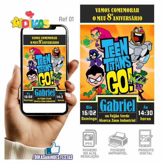 CONVITE DIGITAL TEEN TITANS GO