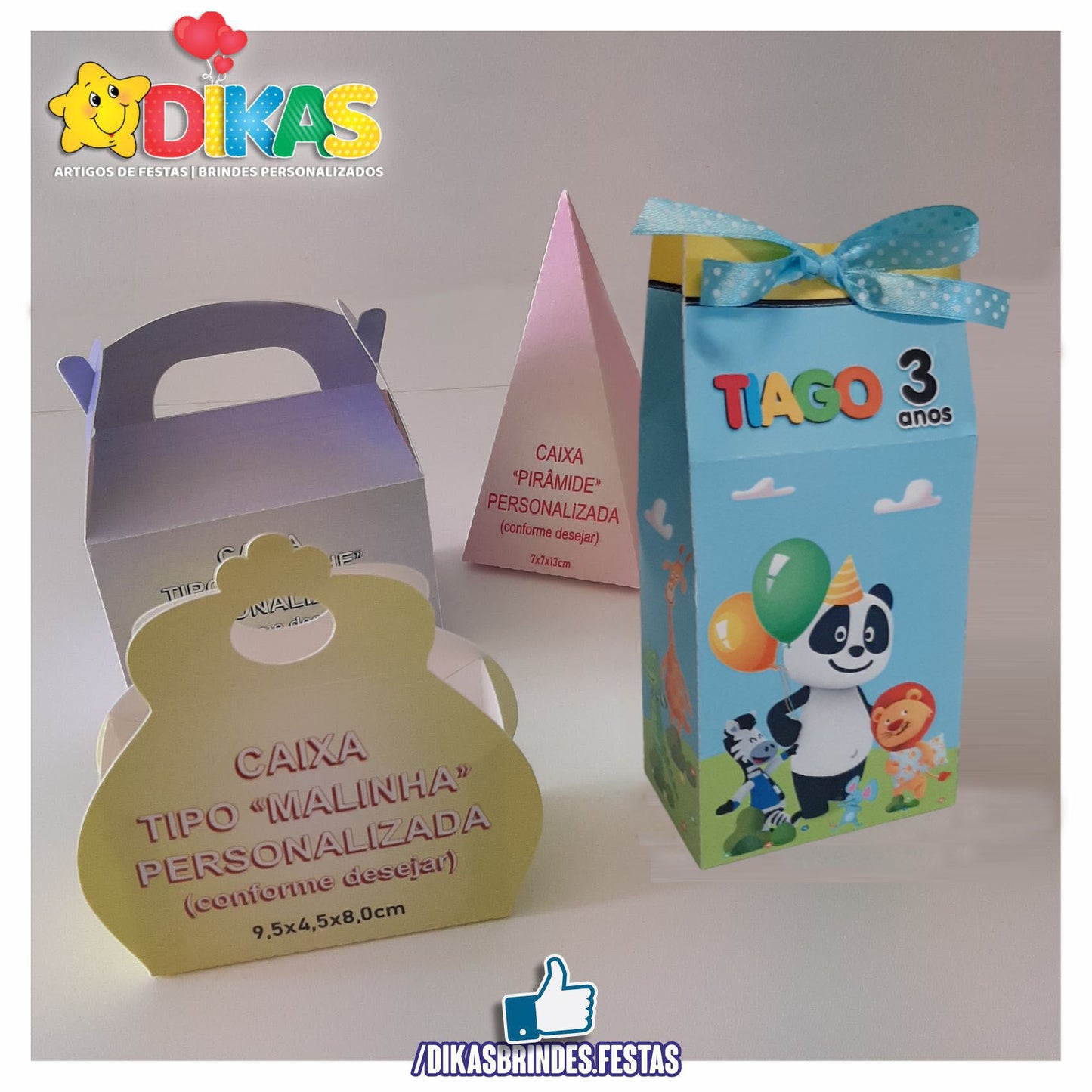 CAIXAS PERSONALIZADAS PARA BRINDES - PANDA E OS AMIGOS