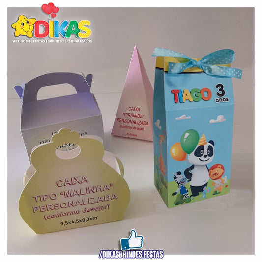 CAIXAS PERSONALIZADAS PARA BRINDES - PANDA E OS AMIGOS