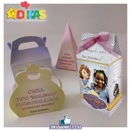 CAIXAS PERSONALIZADAS PARA BRINDES - PRINCESA SOFIA