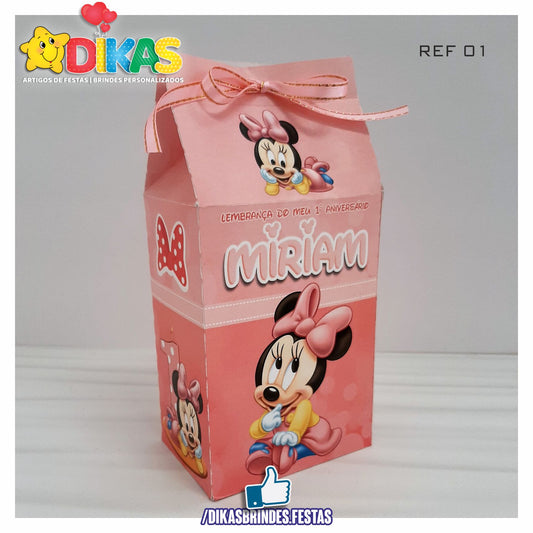CAIXA "TIPO LEITE" PERSONALIZADA - MINNIE BABY
