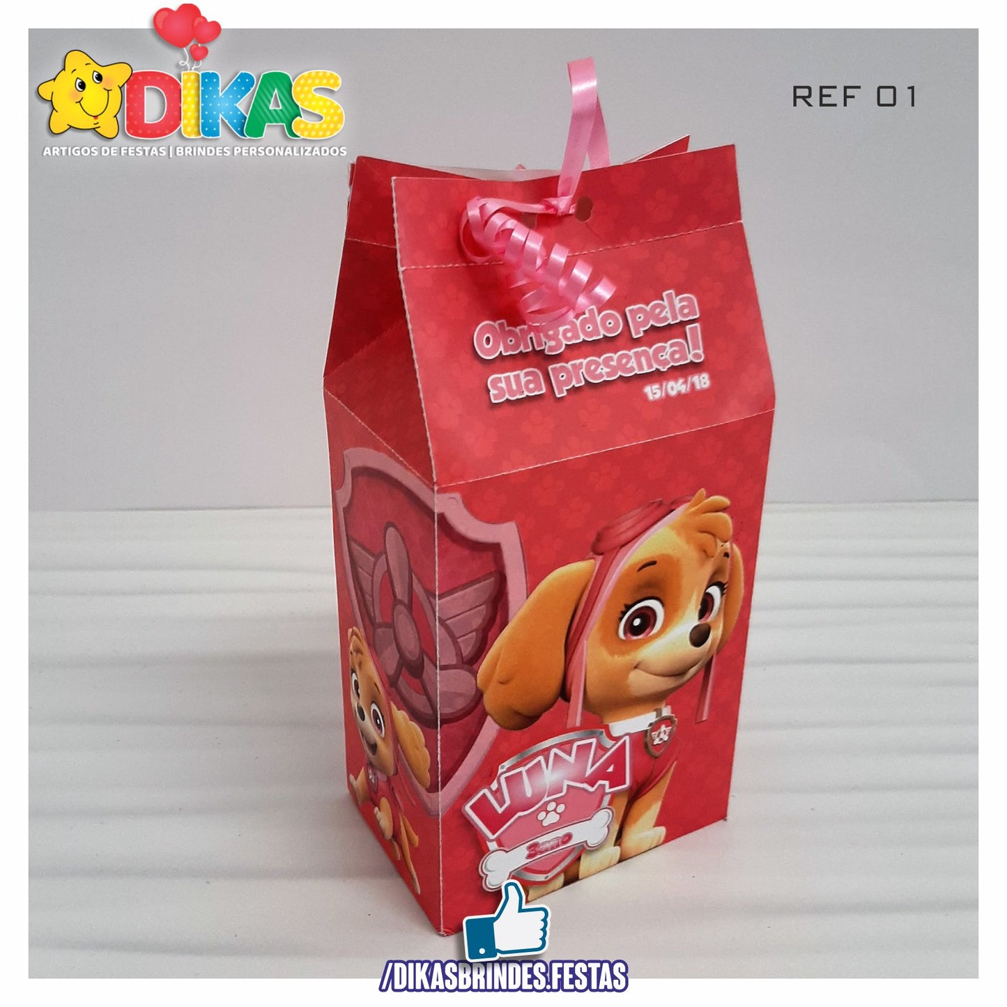 CAIXA "TIPO LEITE" PERSONALIZADA - SKYE