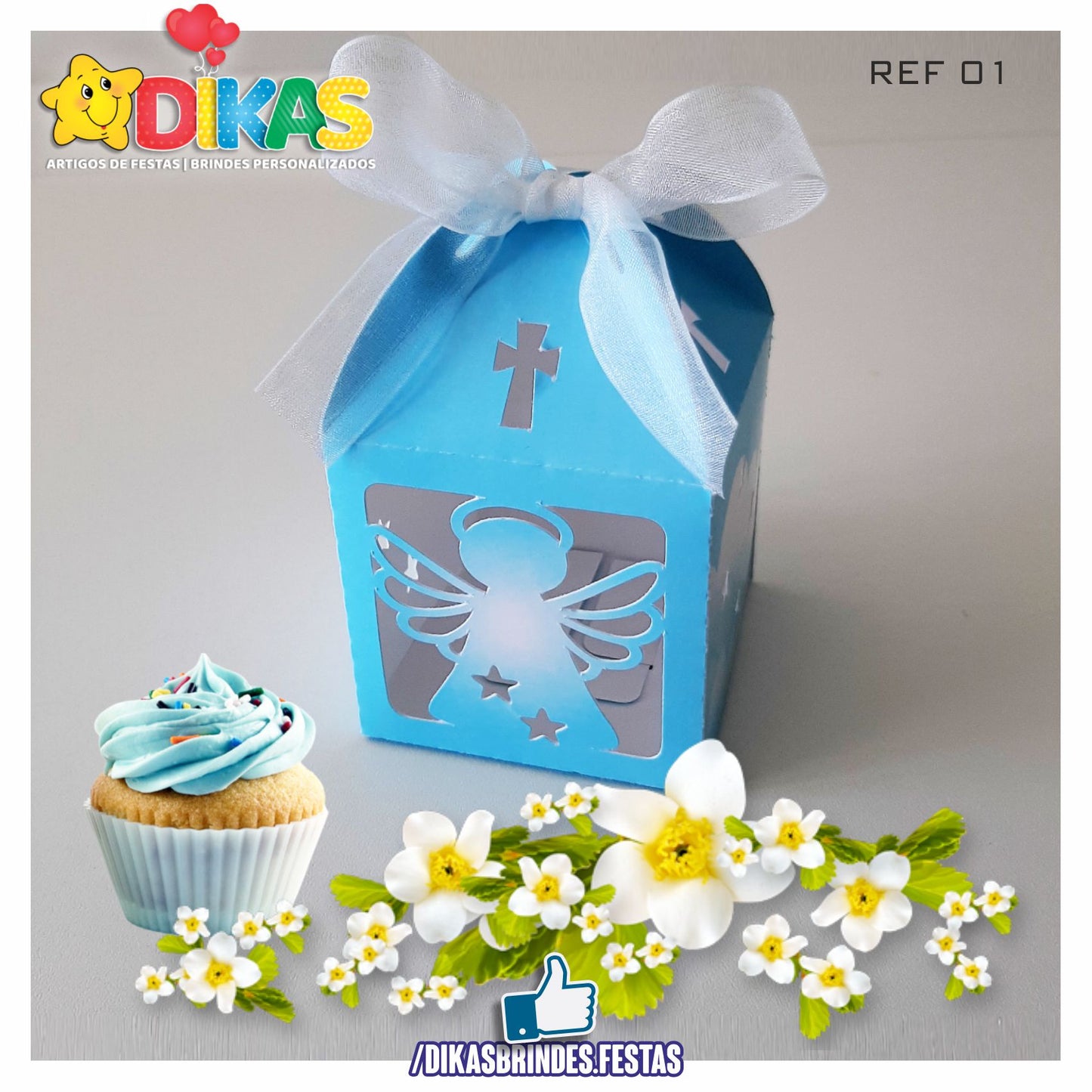 CAIXINHA "CUBO" VAZADA - BATIZADO