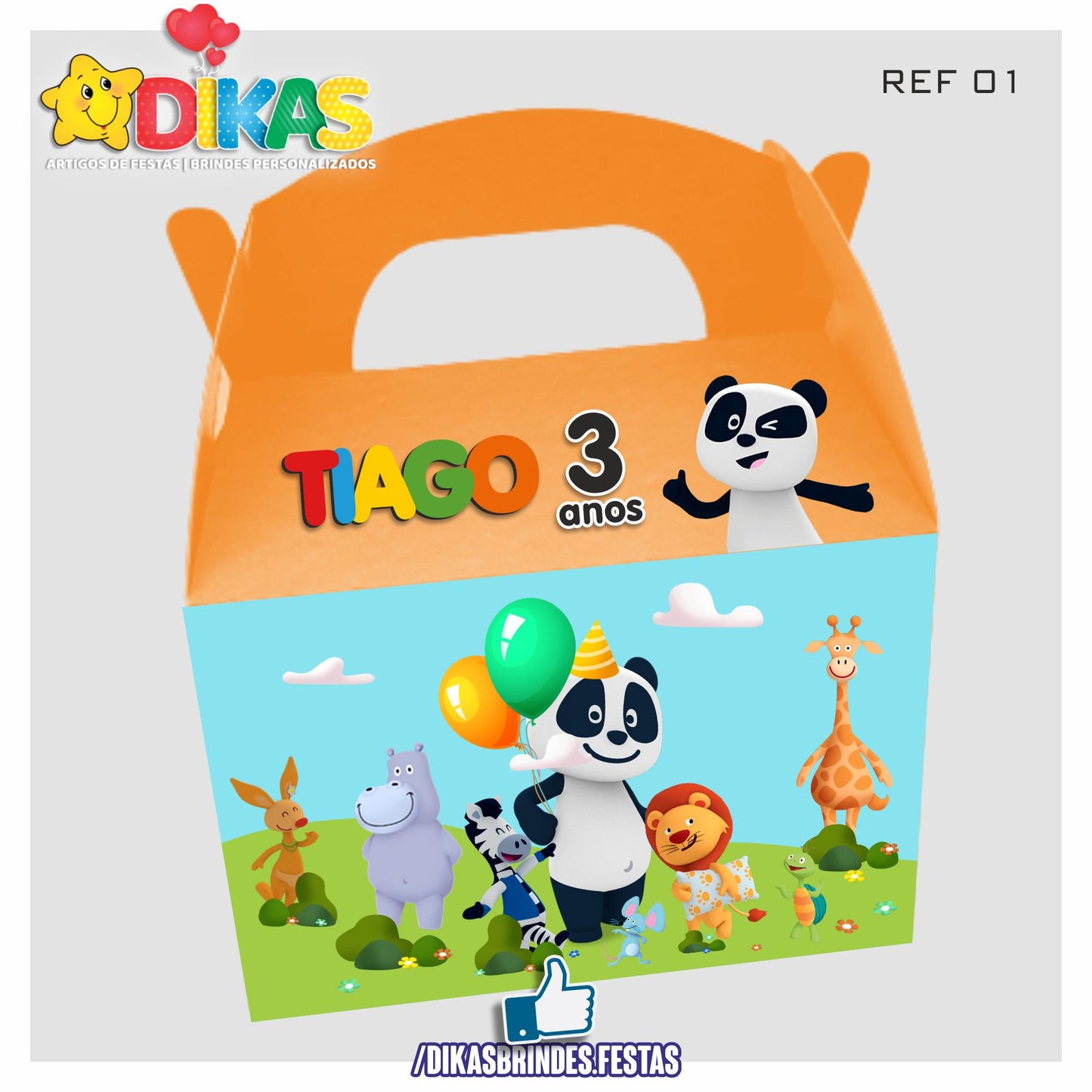 CAIXAS PERSONALIZADAS PARA BRINDES - PANDA E OS AMIGOS