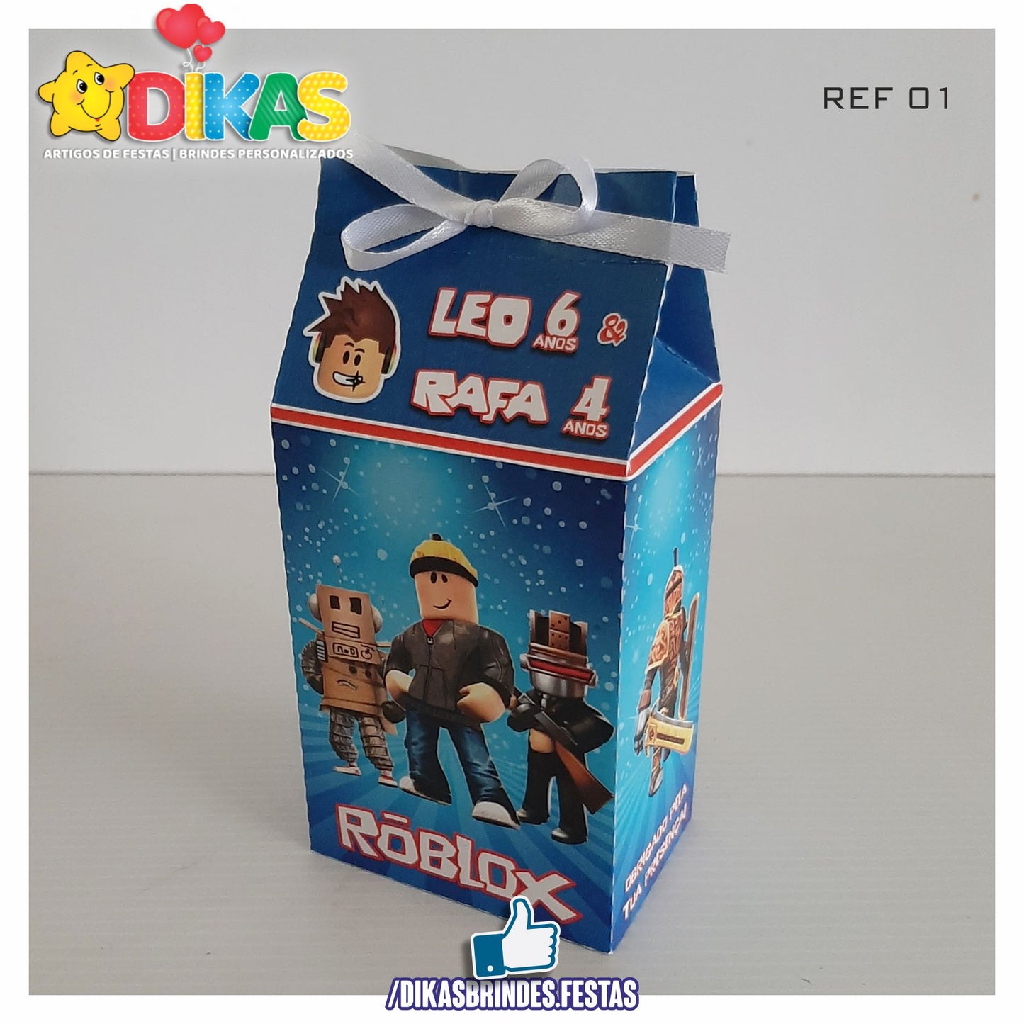 CAIXA "TIPO LEITE" PERSONALIZADA - ROBLOX