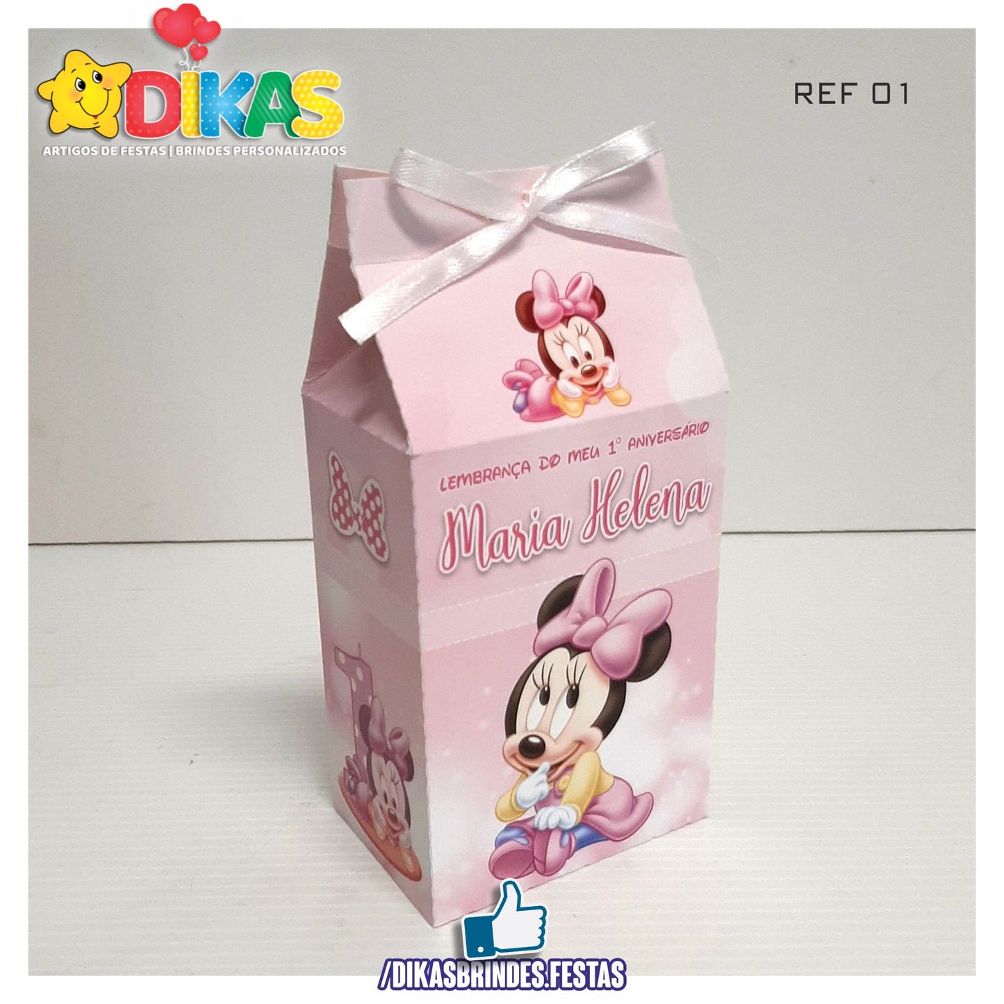 CAIXA "TIPO LEITE" PERSONALIZADA - MINNIE BABY