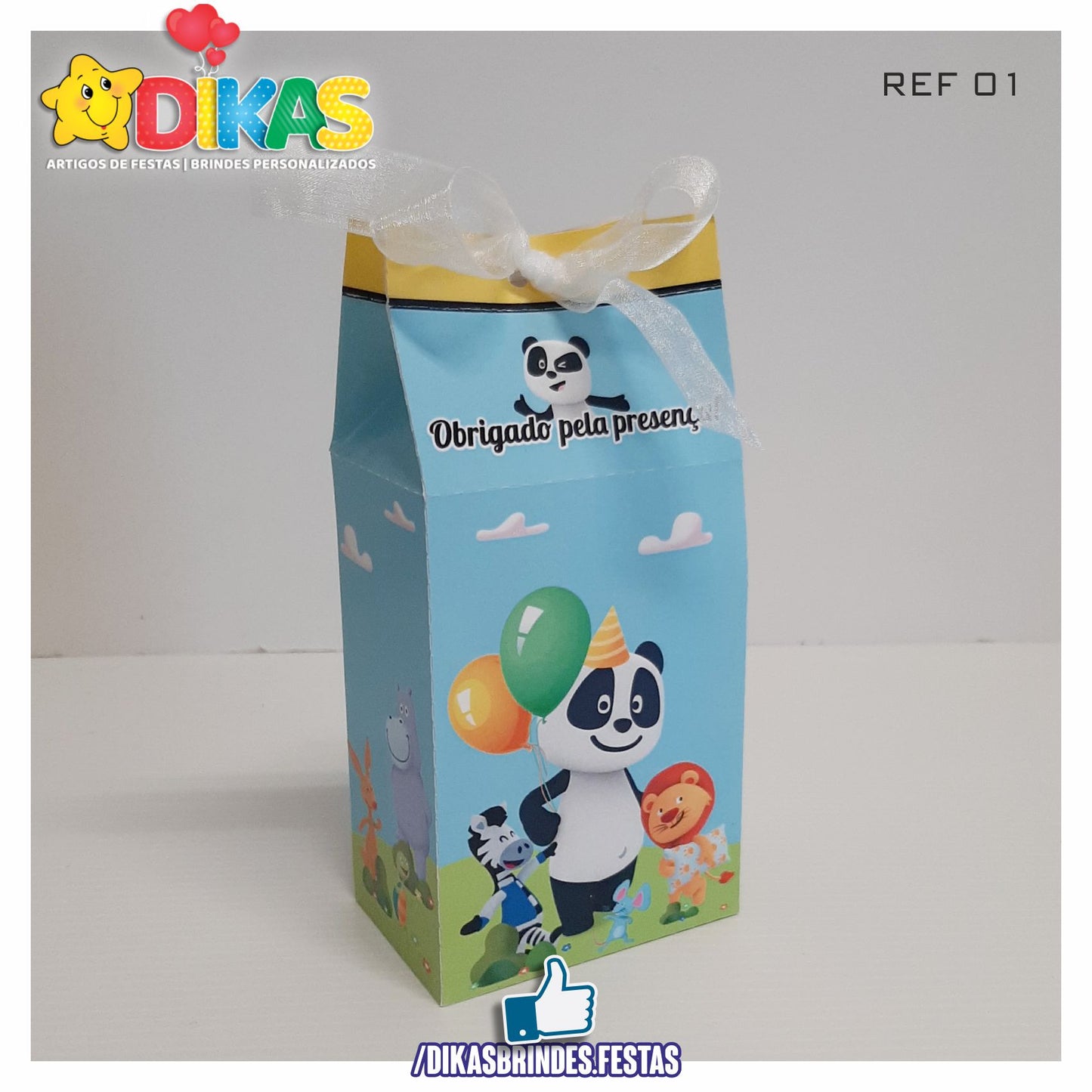CAIXA "TIPO LEITE" - PANDA E OS AMIGOS