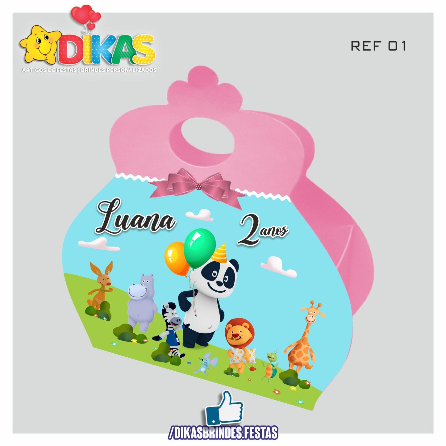 CAIXAS PERSONALIZADAS PARA BRINDES - PANDA E OS AMIGOS