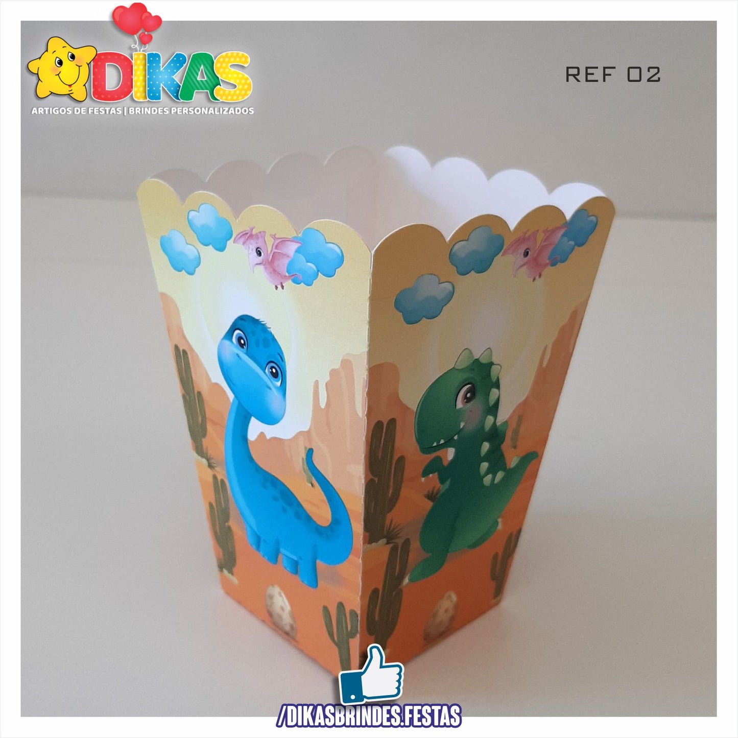 CAIXA DE PIPOCA/BATATA - DINOSSAUROS