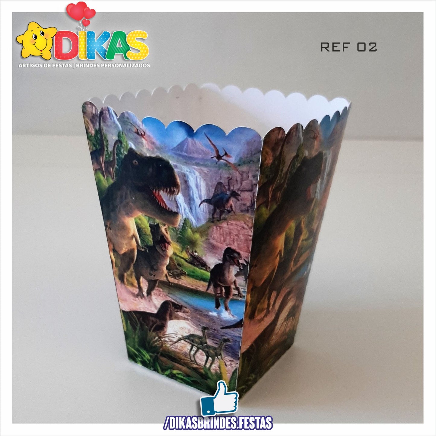 CAIXA DE PIPOCA/BATATA - DINOSSAUROS