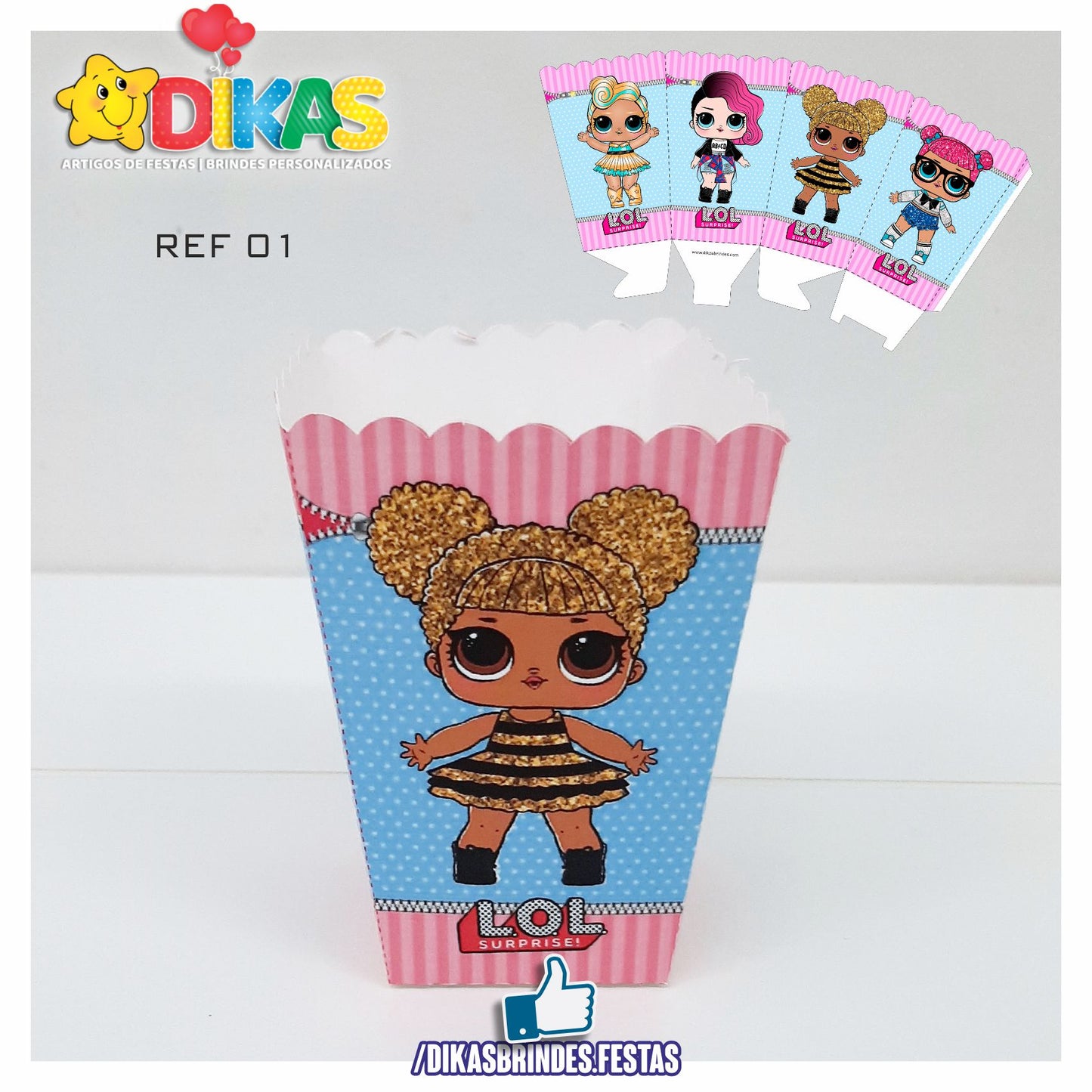 CAIXA DE PIPOCA/BATATA - L.O.L.