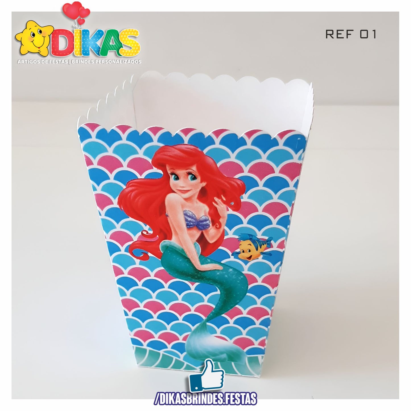 CAIXA DE PIPOCA/BATATA - PEQUENA SEREIA