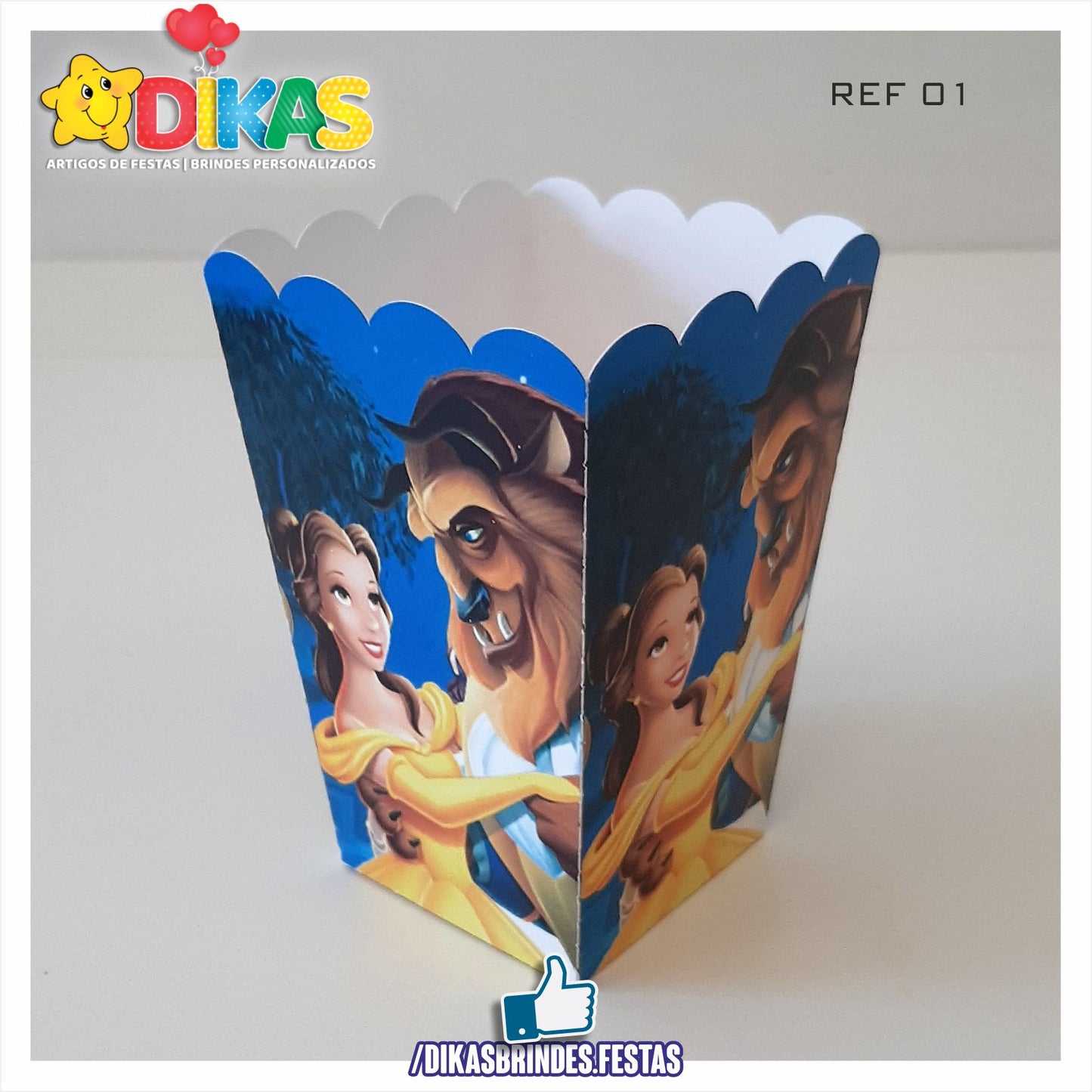 CAIXA DE PIPOCA/BATATA - A BELA E A FERA