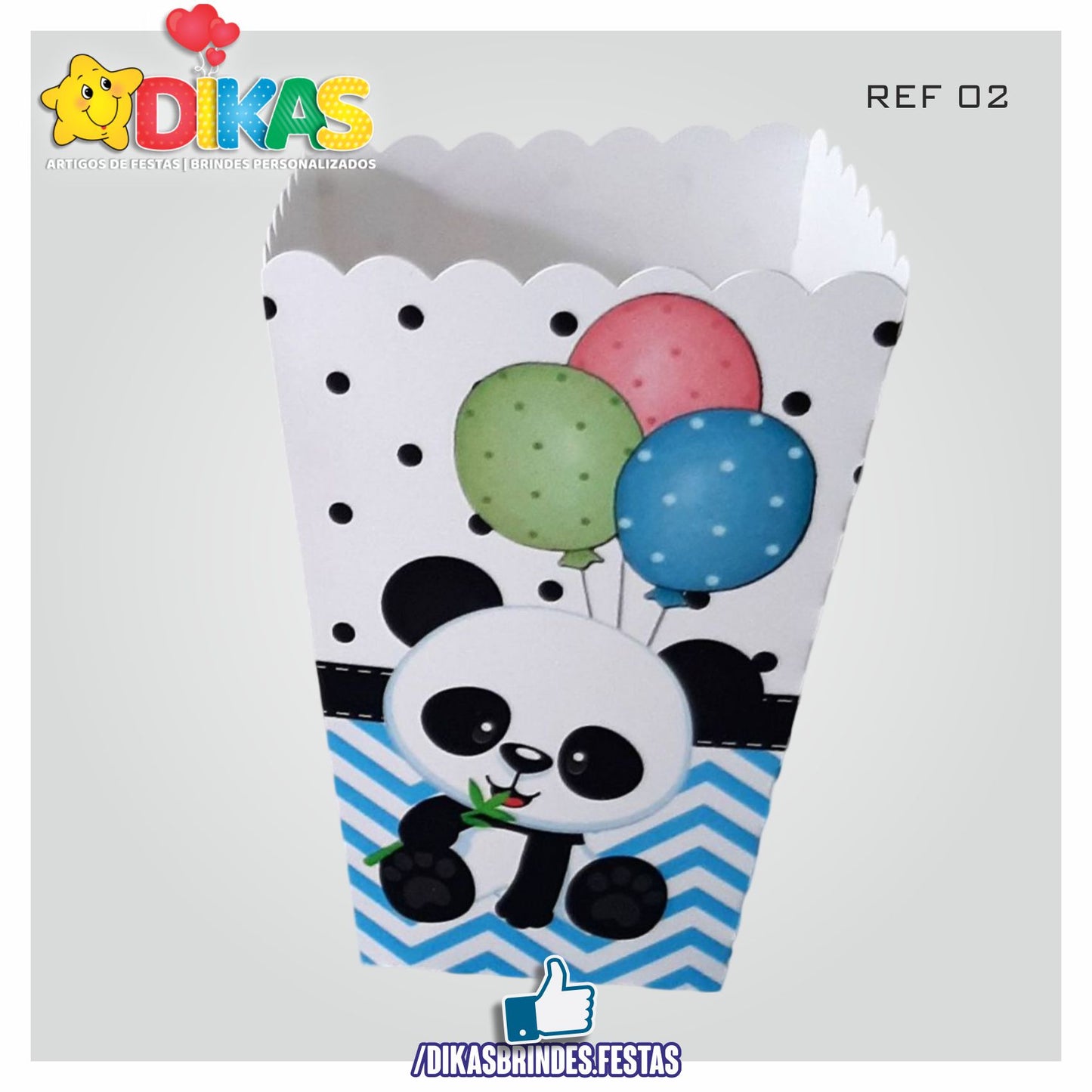 CAIXA DE PIPOCA/BATATA - PANDA BEBÉ