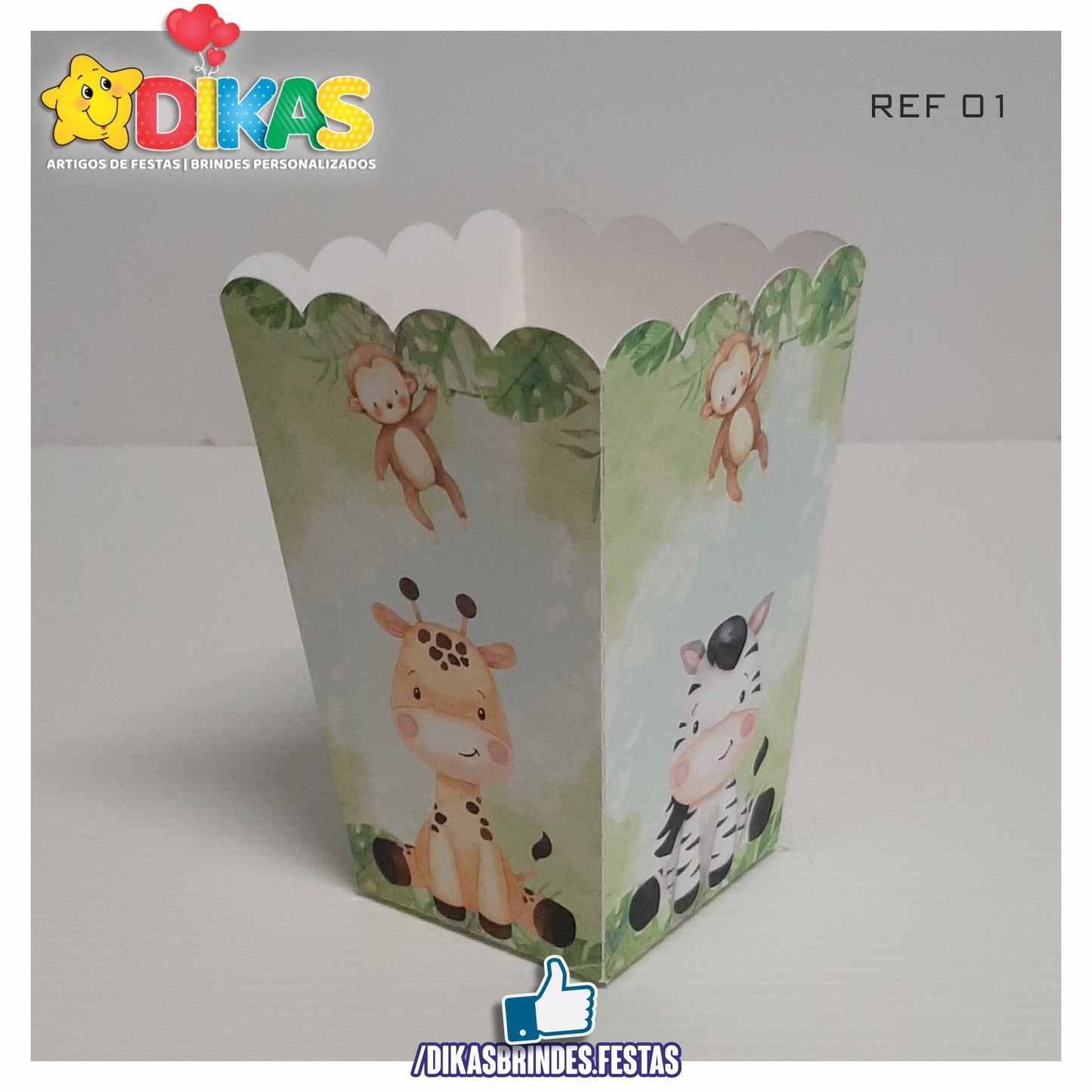 CAIXA DE PIPOCA/BATATA - ANIMAIS DA SELVA